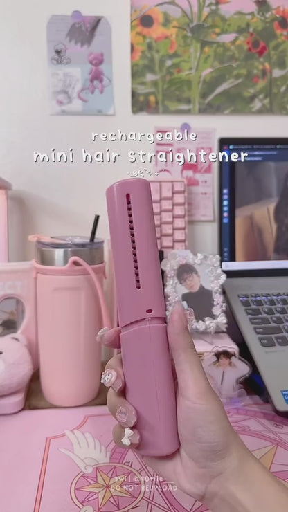 Meneflix Portable Hair Straightener Cordless Rechargeable Mini Adjustable Hair Straightener Hot Comb